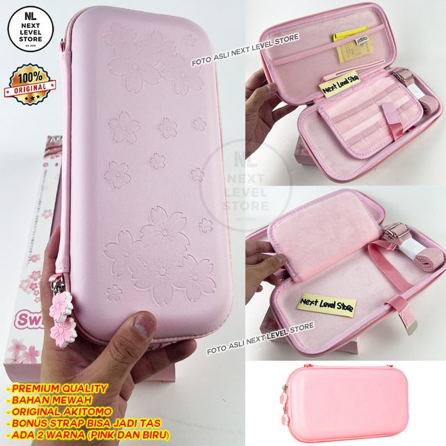 Premium Pouch Akitomo Nintendo Switch V1 V2 Lite Animal Crossing Tas AKSW-147 - ada 2 warna - pilih di variasi