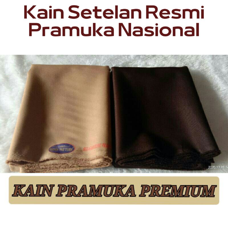 Kain setelan pramuka premium, bahan kain seragam resmi pramuka nasional kain meteran murah