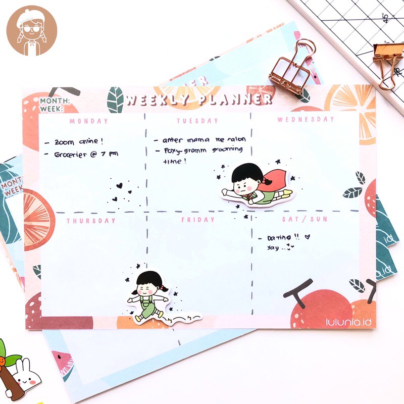 

WEEKLY PLANNER - TUTTI FRUITY (ISI 25 LEMBAR) by LULUNIA (planner/memopad/memonotes)