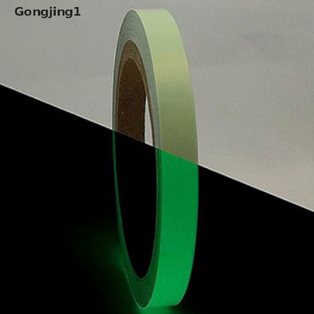 Gongjing1 Tape Stiker Luminous Fluorescent Glow In The Dark Untuk Peringatan Keamanan DIY