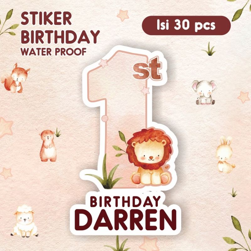 

Label birthday hampers souvenir party anak