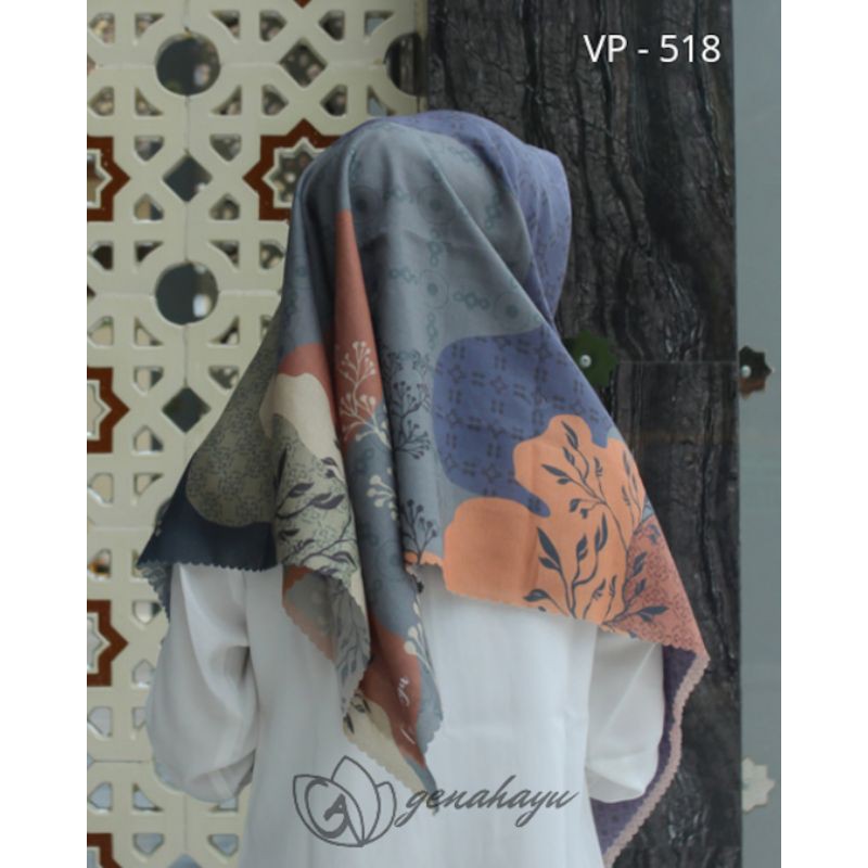 Jilbab Voal Motif Superfine / jilbab segi empat premium motif by Genahayu-VP-518