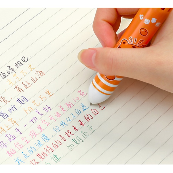 Bolpoin Warna TIGER 10 in 1 / Pulpen 10 Warna / Pena Warna 10in1 / Ballpoint Gel Pen Colorful / Pulpen Karakter Harimau 10 Warna / Pulpen Gel 0,5 mm