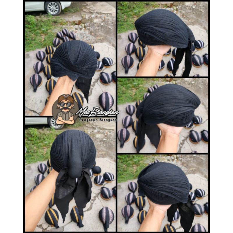 Blangkon Jogja Hitam Polos Lipat