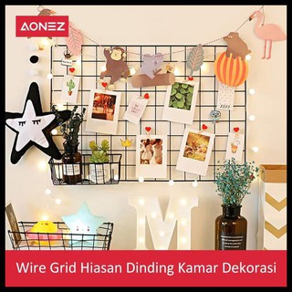 Aonez Wire Grid Hiasan Dinding Kamar  Dekorasi  Merah Muda 