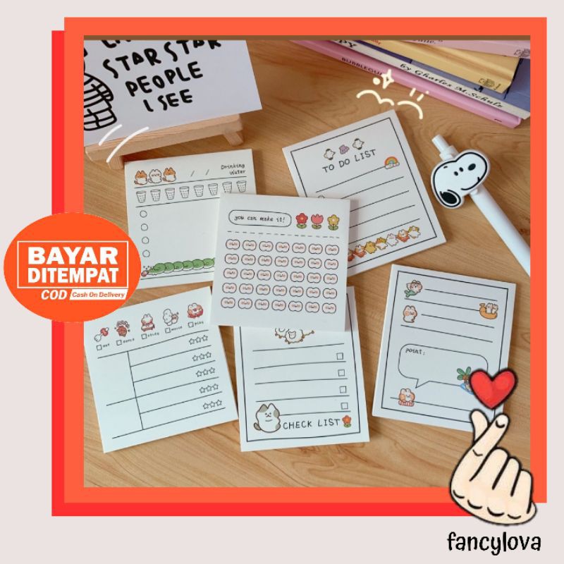 

Memo Daily Planner Weekly Monthly Diary Kertas Notes Lucu Gaya Korea Fancylova (YF-UKRL)