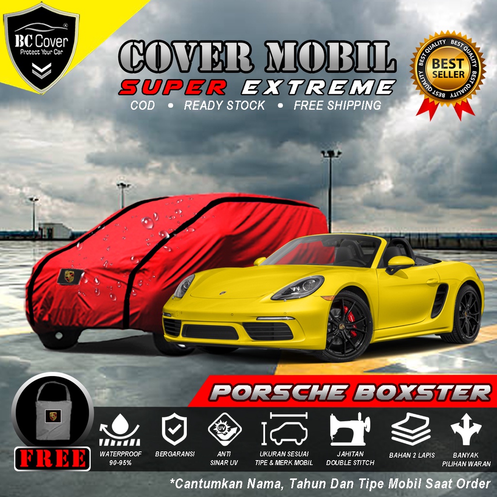 Body Cover Mobil Porsche Boxster Waterproof / Sarung Mobil Porsche Boxster Outdoor / Selimut Tutup Mantol Kerudung Mantel Penutup Mobil Sedan Porsche Boxster Waterproof Outdoor Anti Air