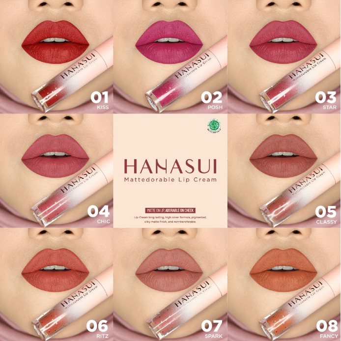 Hanasui Mattedorable Tintdorable Lip Cream BOBA Matte Dorable LipCream Lip Tint Stain Lipstick BPOM