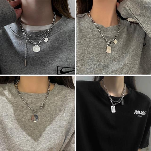 1 titanium baja dekorasi kalung untuk wanita in hip hop baru fashion merek online merah bulu sweter