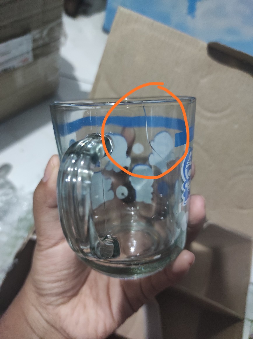 Set 6 Pcs - Cangkir Kaca Doraemon - Mug Set - Elegan Terlaris Termurah - Promo Diskon