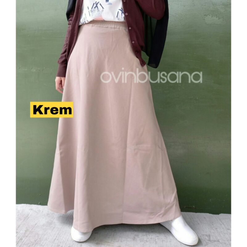 ROK DENIM KAOS POLOS / BASIC SKIRT - BAHAN PREMIUM, PANJANG, LEBAR, STRETCH / MELAR-4