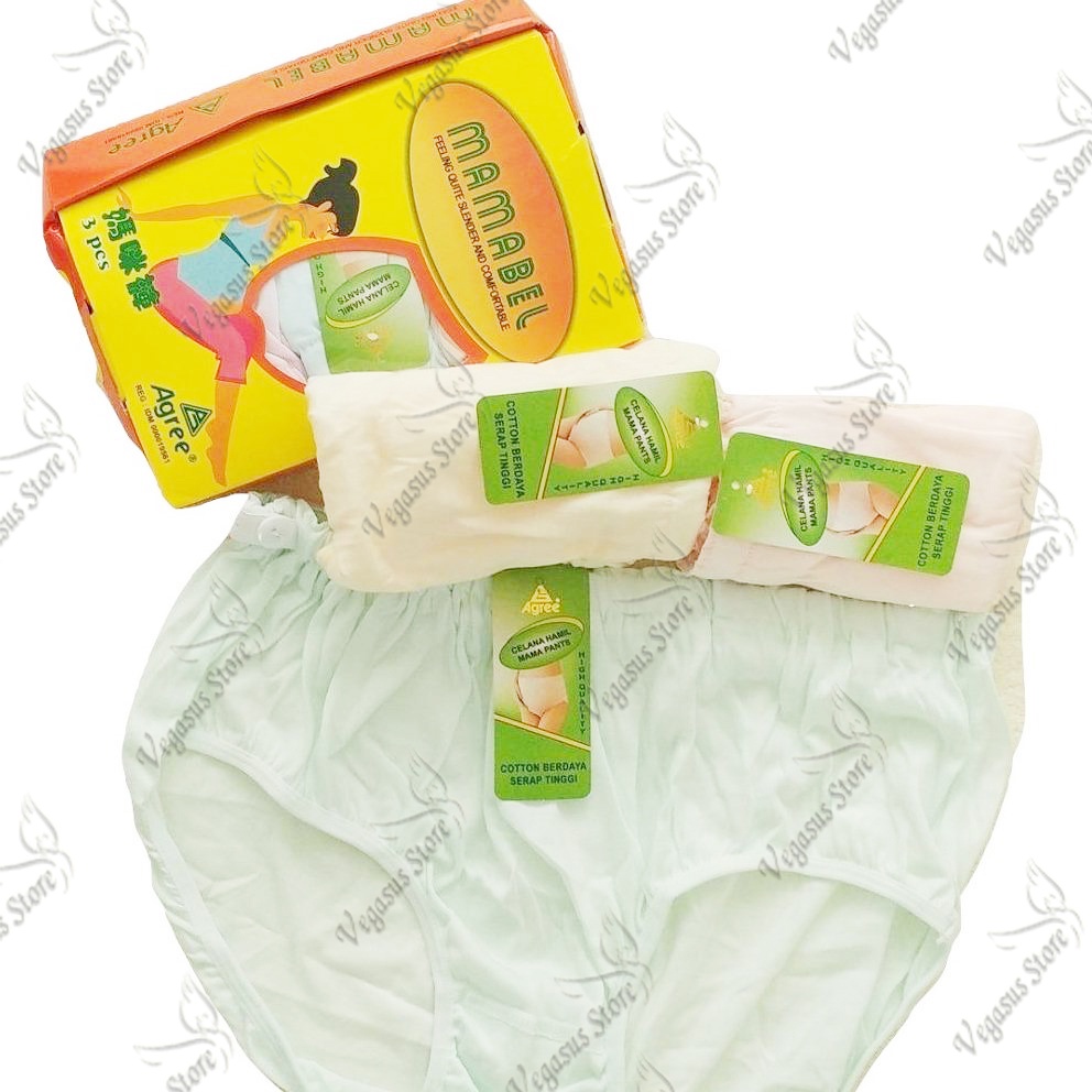 3Pcs Celana Ibu Hamil 1BOX kuning Ukuran XL &amp; XXL Celana Dalam Ibu Hamil MAMABEL /Maternity