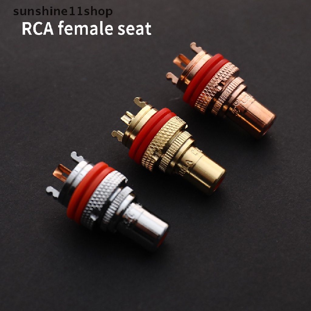 (SHO) 2pcs / 1 Pasang Konektor Audio Video AV CMC RCA Female Bahan Tembaga