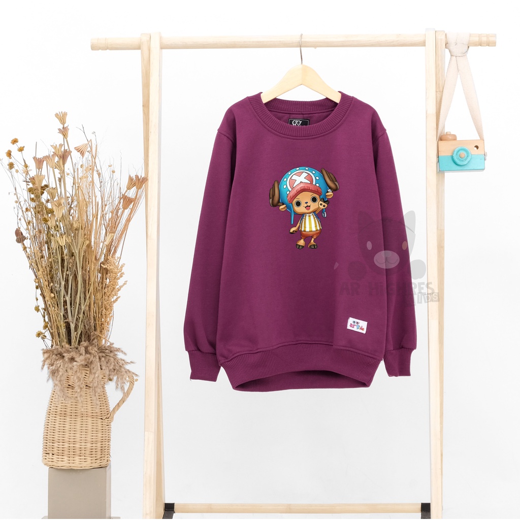 Crewneck Anak Laki-laki / Perempuan Motif Karakter Chopper Cute Warna Burgundy
