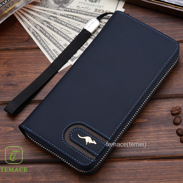 (BISA COD) DEABOLAR Dompet Pria Bahan Kulit - JC222-Hitam-Biru