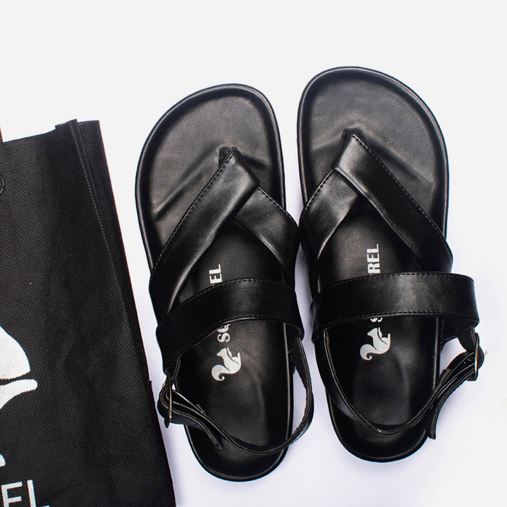 Vino Black | Sendal Strap Original Santai Kasual Pria Wanita Sandal Footwear Ori | FORIND x Squirrel