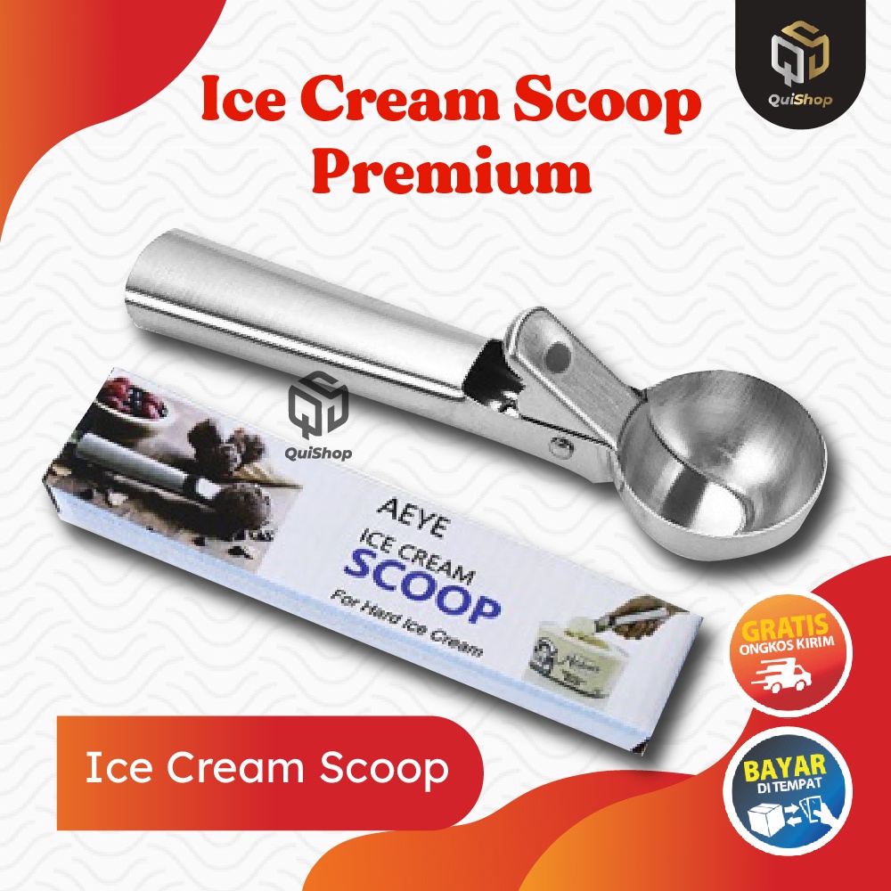 Sendok Sekop Es Krim Ice Cream Scoop Stainless Steel Peralatan Makan Perlengkapan Dapur Termurah Premium