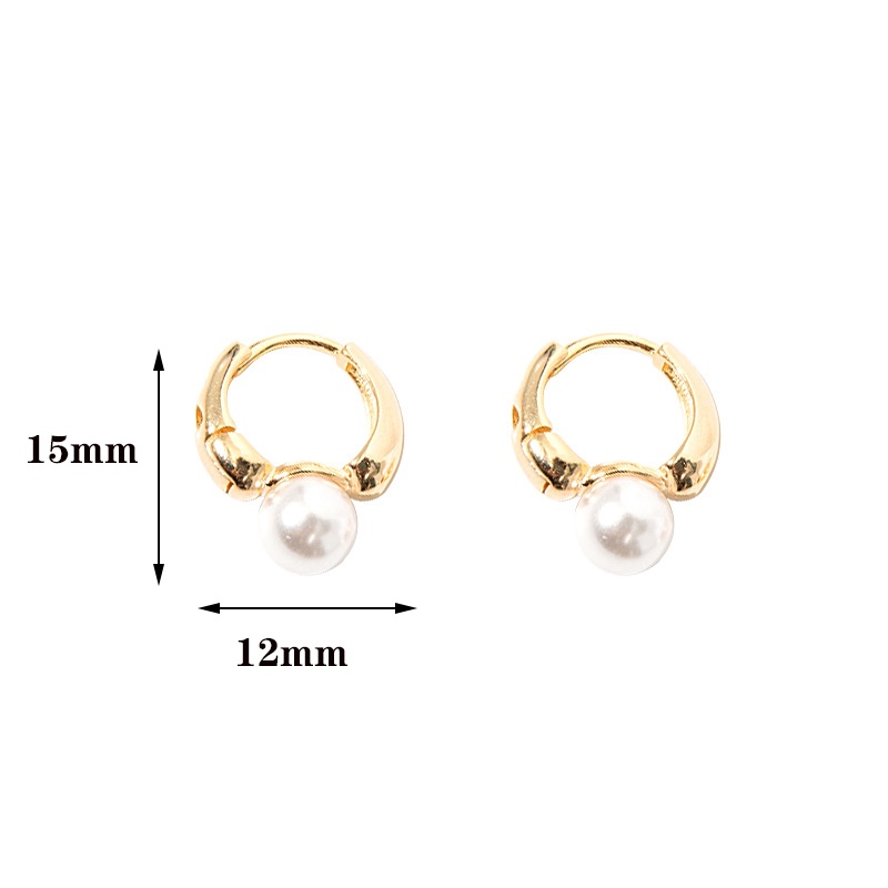 [Korean Fashion Temperament Pearl Hoop Earrings] [Women Bridal Wedding Drop Earrings] [Ladies Elegant Rhinestone Long Dangle Earrings]