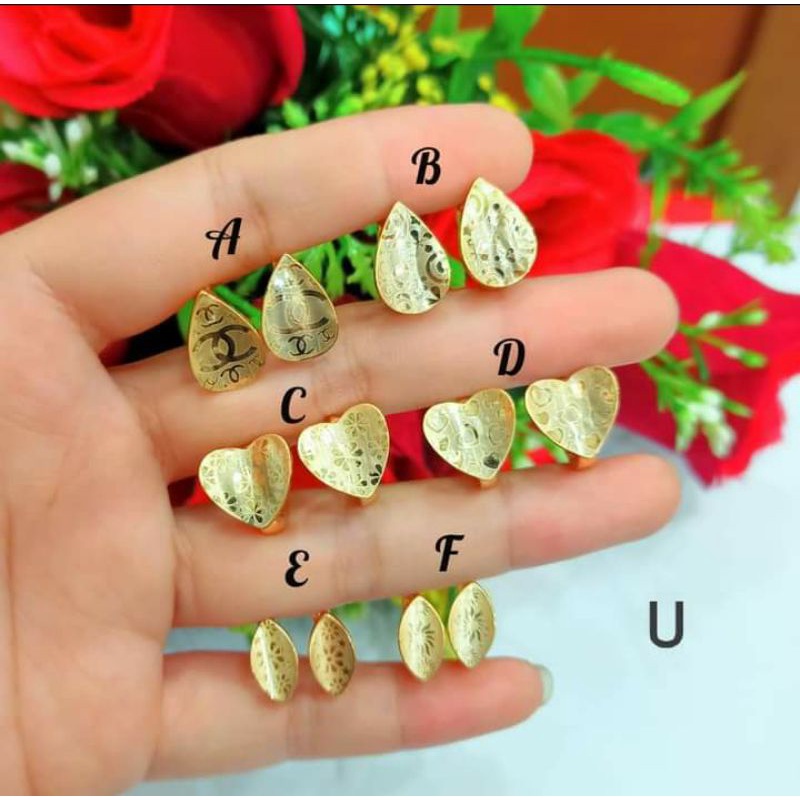 Anting Jepit Dewasa Varian motif Perhiasan Wanita Gold dan Silver limited edition (COD)