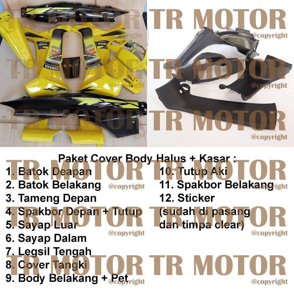 Cover Body Fizr F1zr Super Sport Kuning Hitam Full Set Halus Cover Bodi Yamaha Fiz r