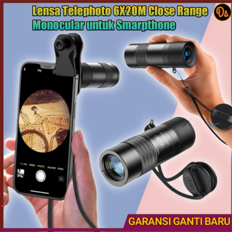 PROMO Lensa Telephoto 6X20M Monocular untuk Smarpthone - APL-6X20M APEXEL lensa hp lensa hp fotograf