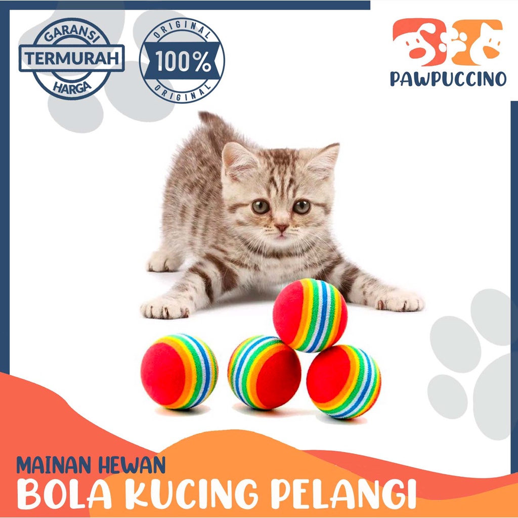 Mainan Kucing Anjing Bola Pelangi