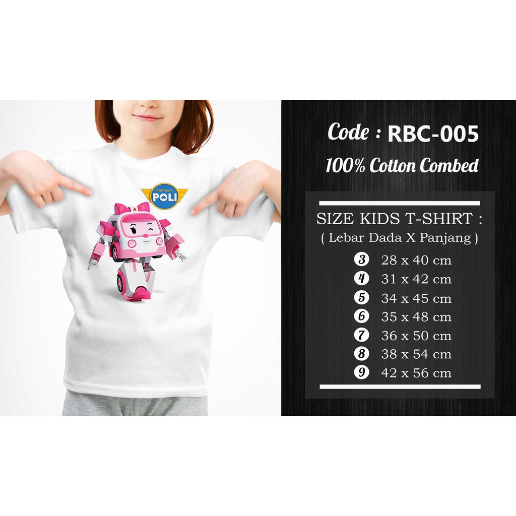 [FREE NAMA !!] Kaos Anak &amp; Family Robocar 100% COTTON PREMIUM