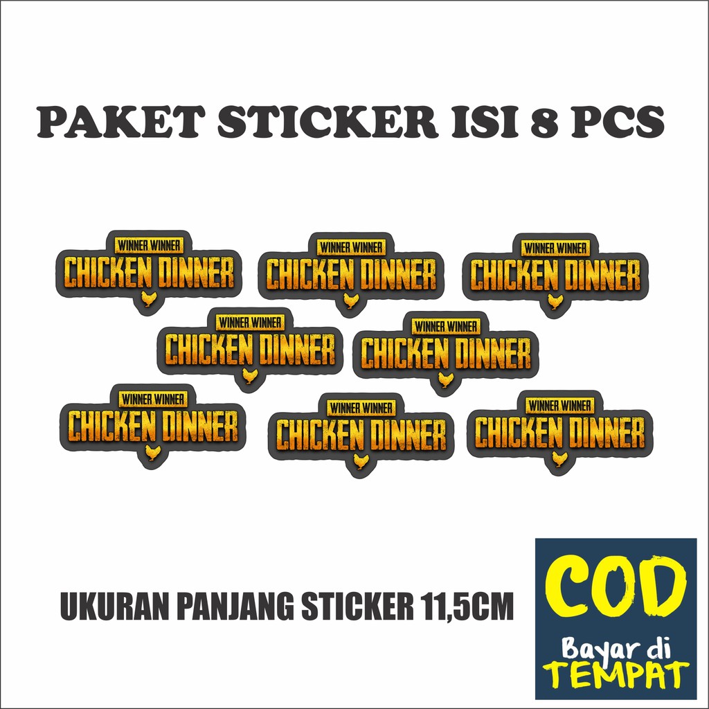

PAKET STICKER ISI 8PCS, WINNER WINNER CHICKEN DINNER