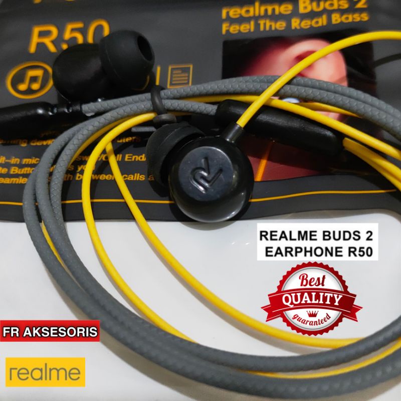 Headset Realme Buds 2 R50 Earphone Realme Buds Hd sound Bass with mic