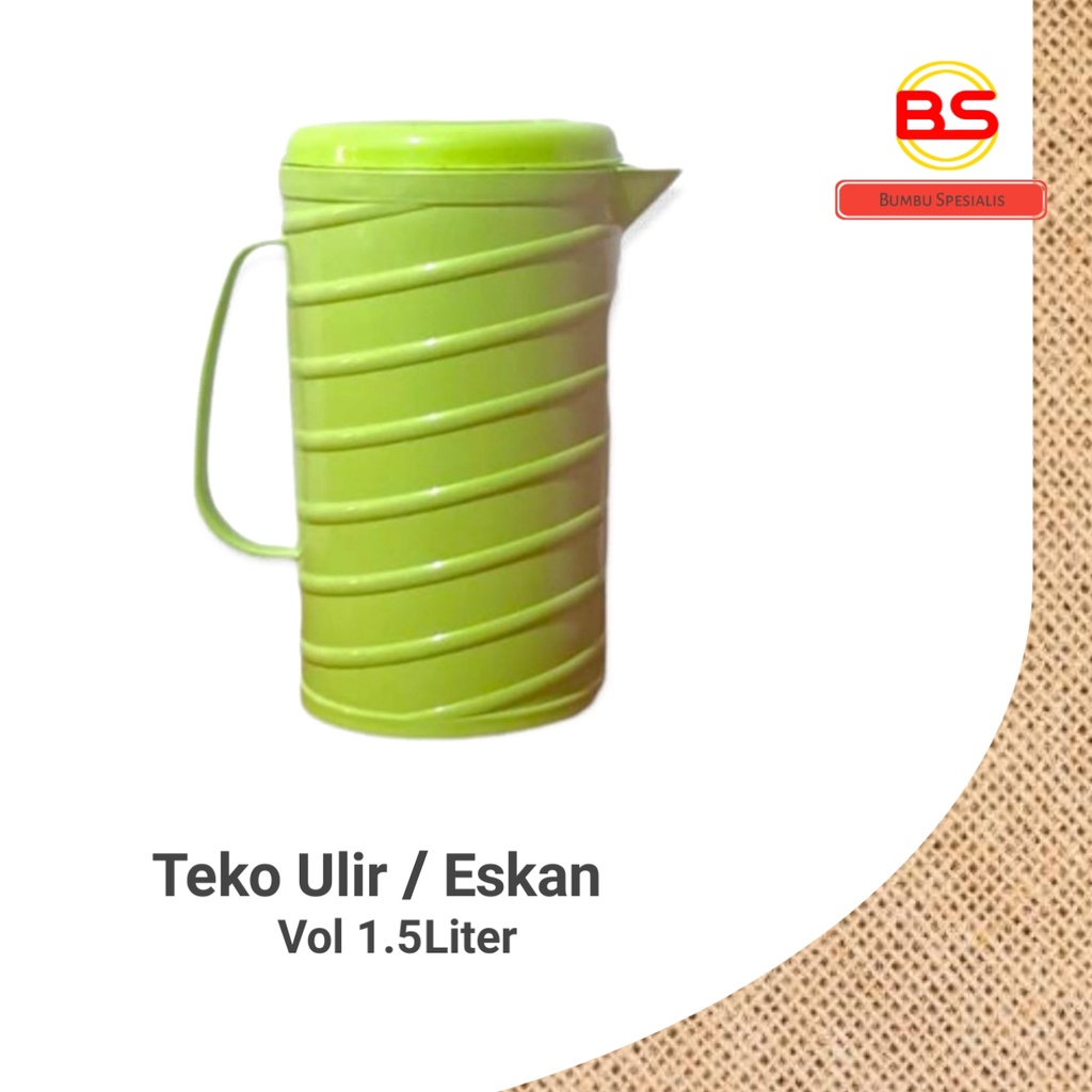 Teko Plastik Air Minum 1.5 Liter / Jug / Pitcher Plastik / Teko Ulir Plastik / Teko Serbaguna Ulir / Teko Eskan / Teko Plastik Warna