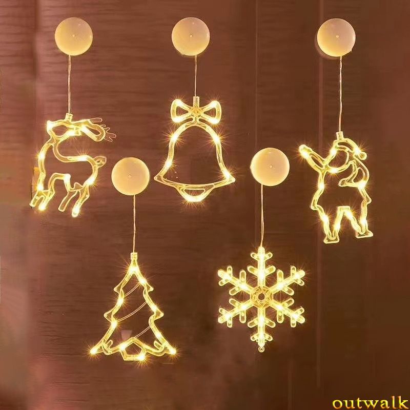 Lampu Led Bentuk Snowflake Rusa Dan Santa Claus Untuk Dekorasi Pohon Natal