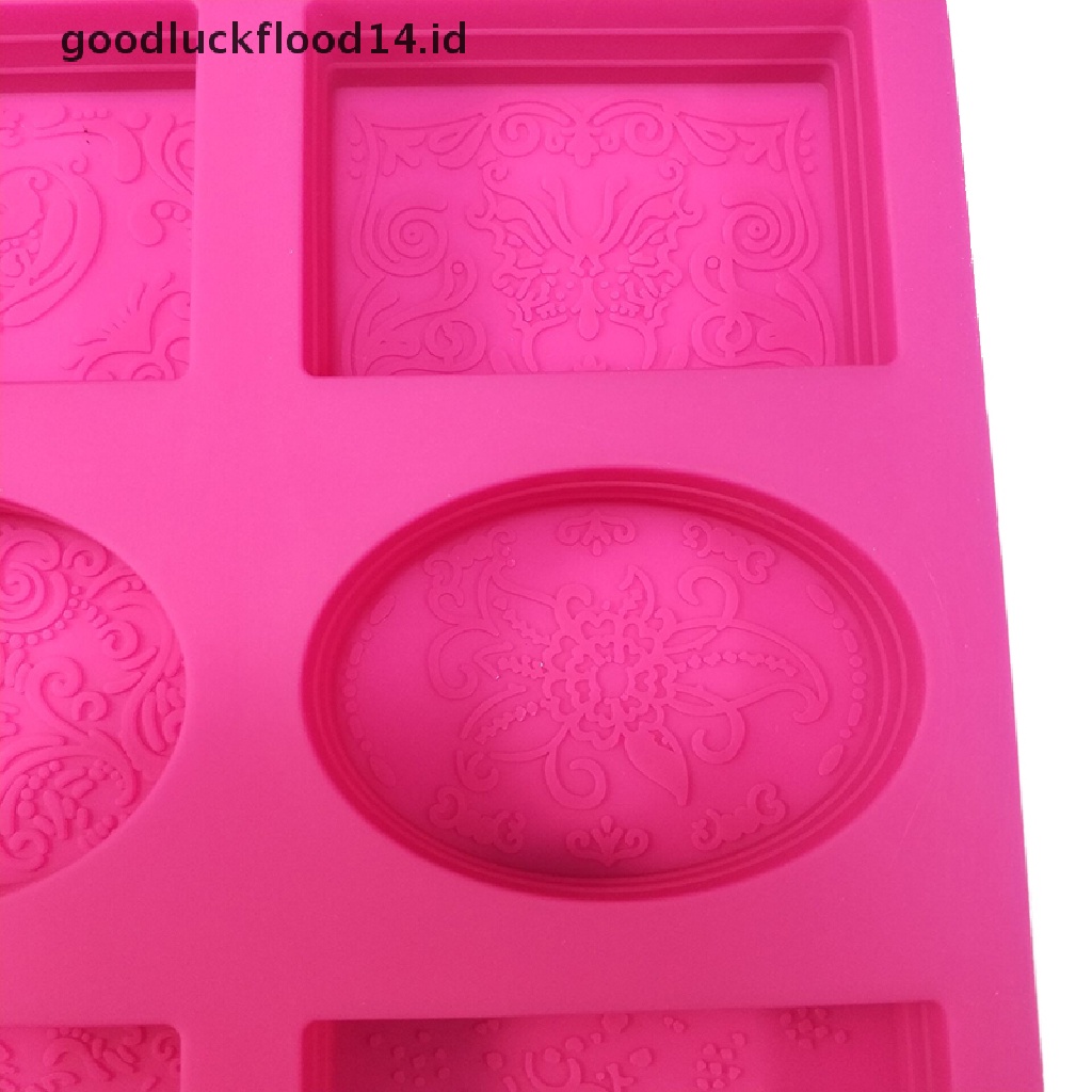 [OOID] 6 Cavity Rectangle Oval Silicone Soap Mold Handmade Soap Making Crafts ID