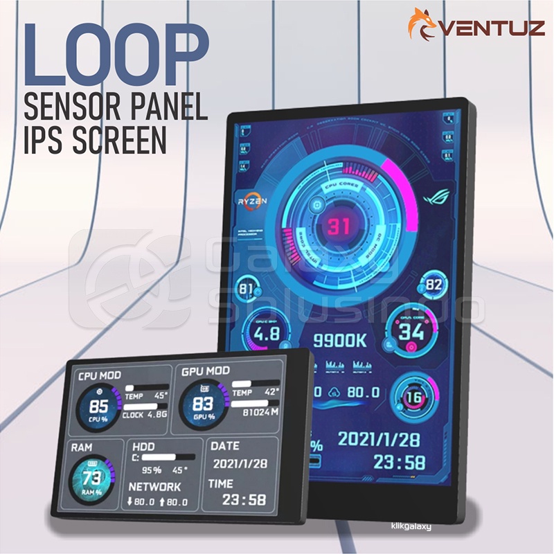 VENTUZ LOOP 3.5&quot; IPS LCD Monitor for Aida 64 USB to Micro - Aida64