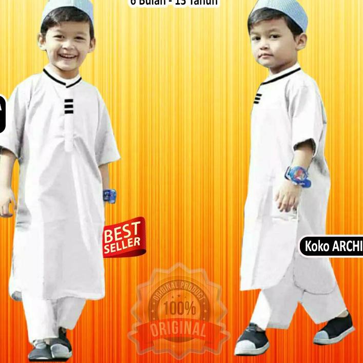 SETELAN BAJU MUSLIM ANAK / KOKO TURKI ANAK 0.6-14 TAHUN  BAHAN KATUN TOYOBO PREMIUM