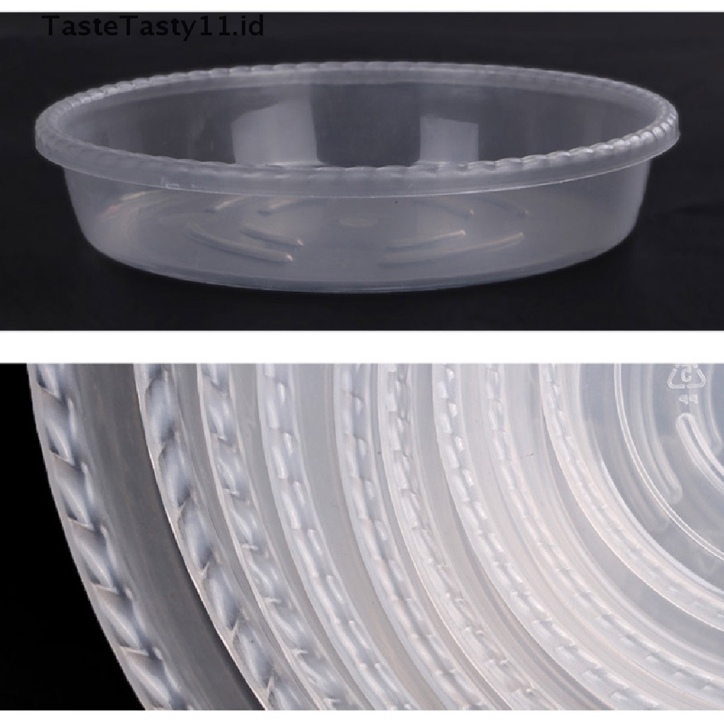 10 Pcs Pot Bunga / Tanaman Bentuk Bulat Bahan Plastik Bening