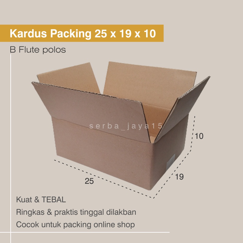

KARDUS PACKING 25 X 19 X 10 BOX B-FLUTE POLOS OLSHOP