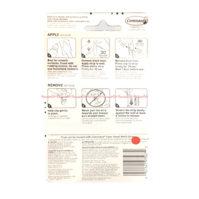 3M Command Quartz Spring Clips Jepitan Gantung 3Pcs Damage Free Three M Comand Capitan Plastik Kayu Putih