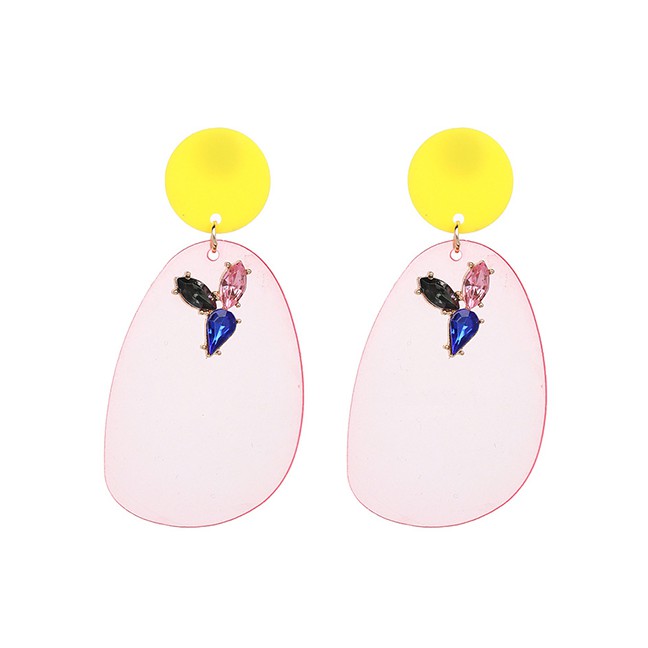 LRC Anting Tusuk Fashion Color Matching Decorated Earrings