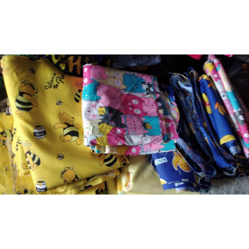 Kain Perca Katun Polimikro Kiloan