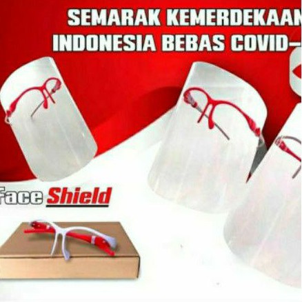 face shield kaca mata nagita orbital merah putih