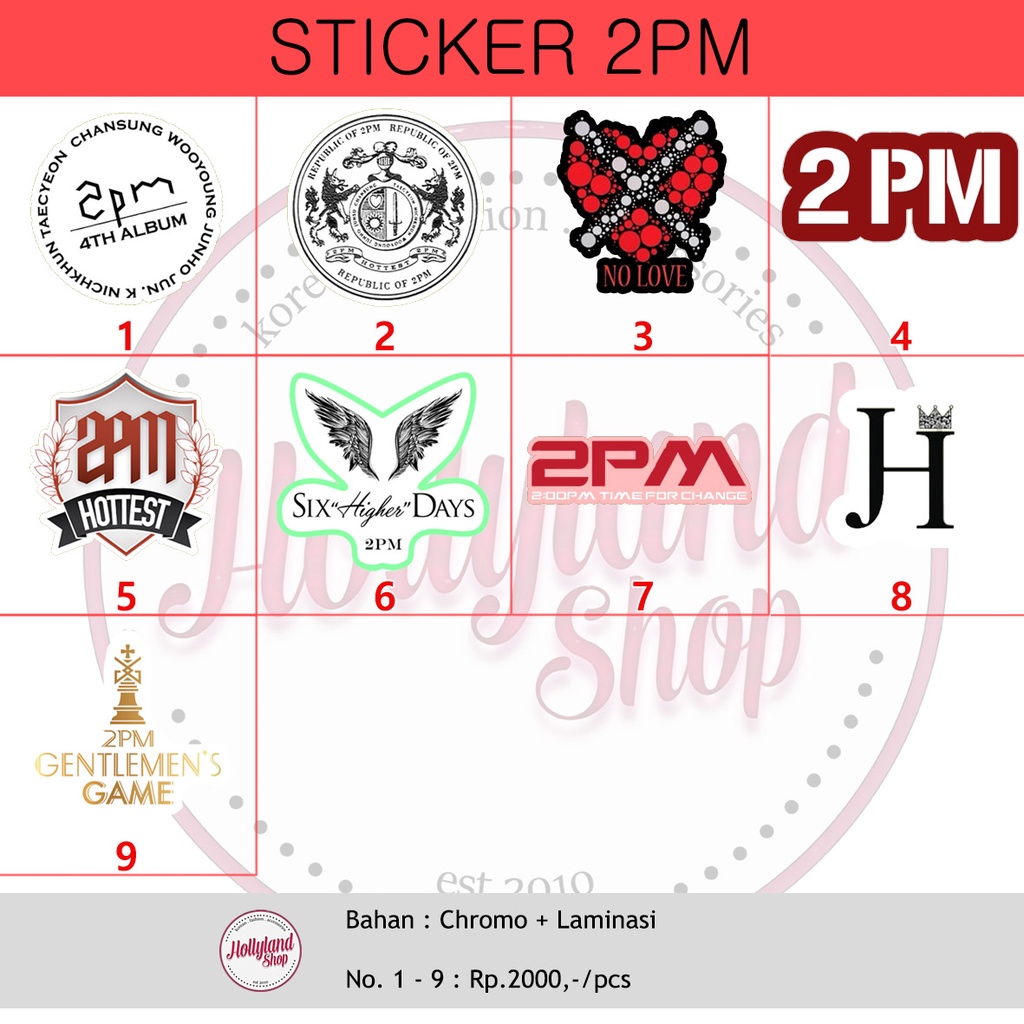 

Sticker 2PM Logo part 1 (5pcs Sticker)