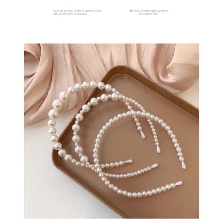 Bando Bandana Mutiara Korea / Bando Anak Full Mutiara Mote