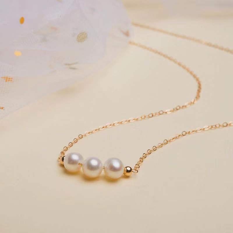 Korean Pearl Necklace Girls Exquisite Ins Simple Clavicle Necklace Fashion Accessories Gift Sweet Heart Jewelry