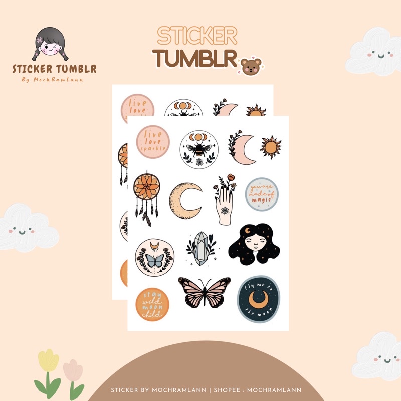 [ PEMBELIAN 10 FREE 1 ] STICKER TUMBLR AESTHETIC / STICKER VINTAGE / STICKER CASE HP LAPTOP