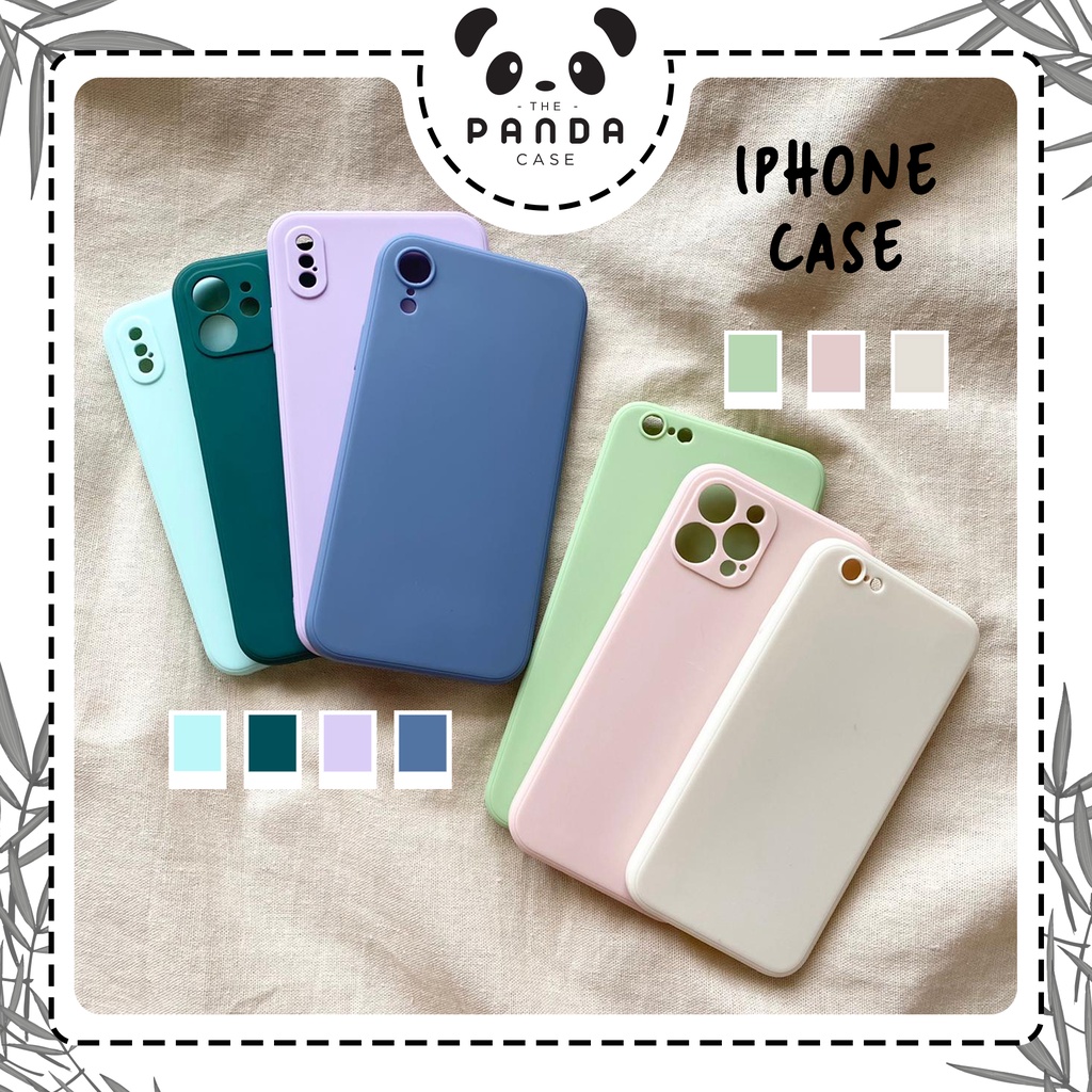 [TPC] SQUARE EDGE SOFT CASE IPHONE HP FULL COVER PASTEL 12 MINI PRO PROMAX IP045