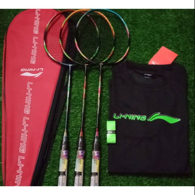 Raket Badminton/Bulutangkis Li-Ning G-Force 8-9-10 Original + Tas+Grip+kaos Li-Ning