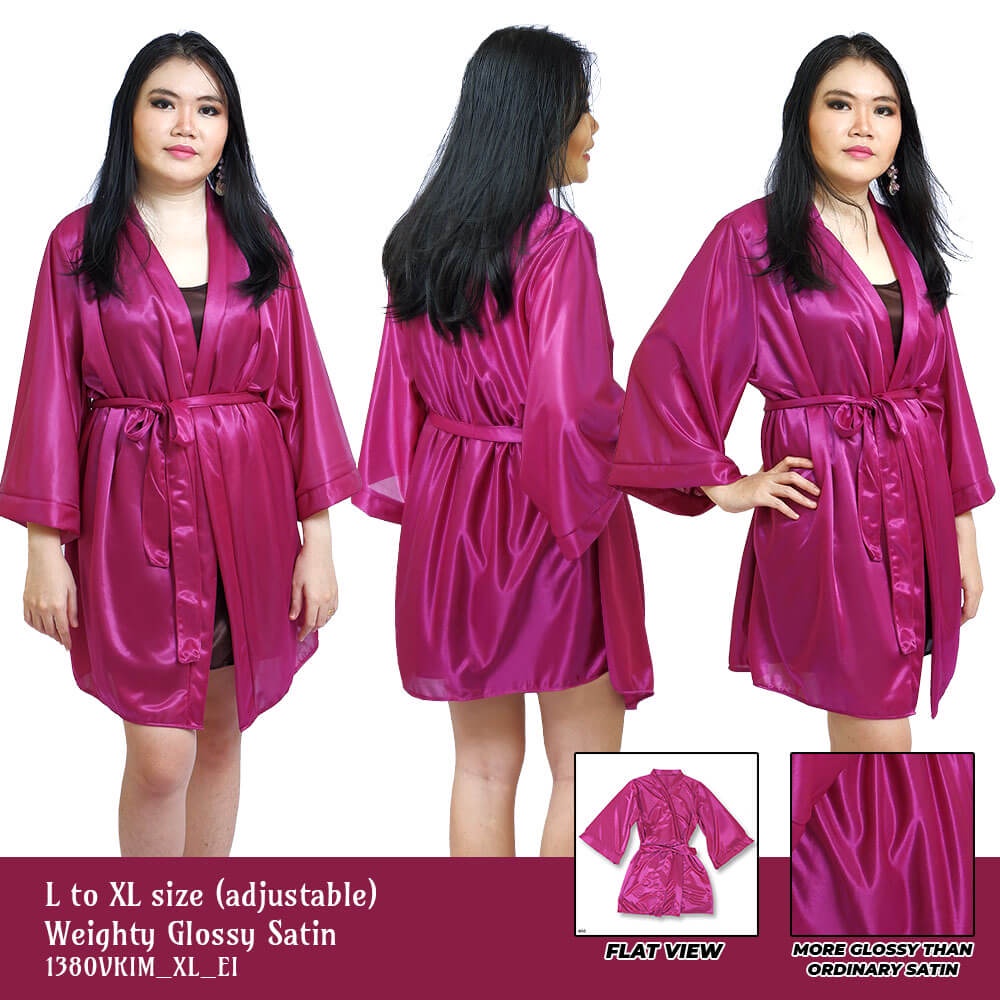 kimono baju tidur satin VKIM_XL ungu big size jumbo