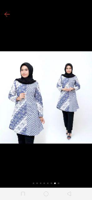 Terlaris Serut Genes Jelita Tunic Navbor Yelbor Whitbor Creambor Tunik Batik Modern Hrb030 Dolbi Dob