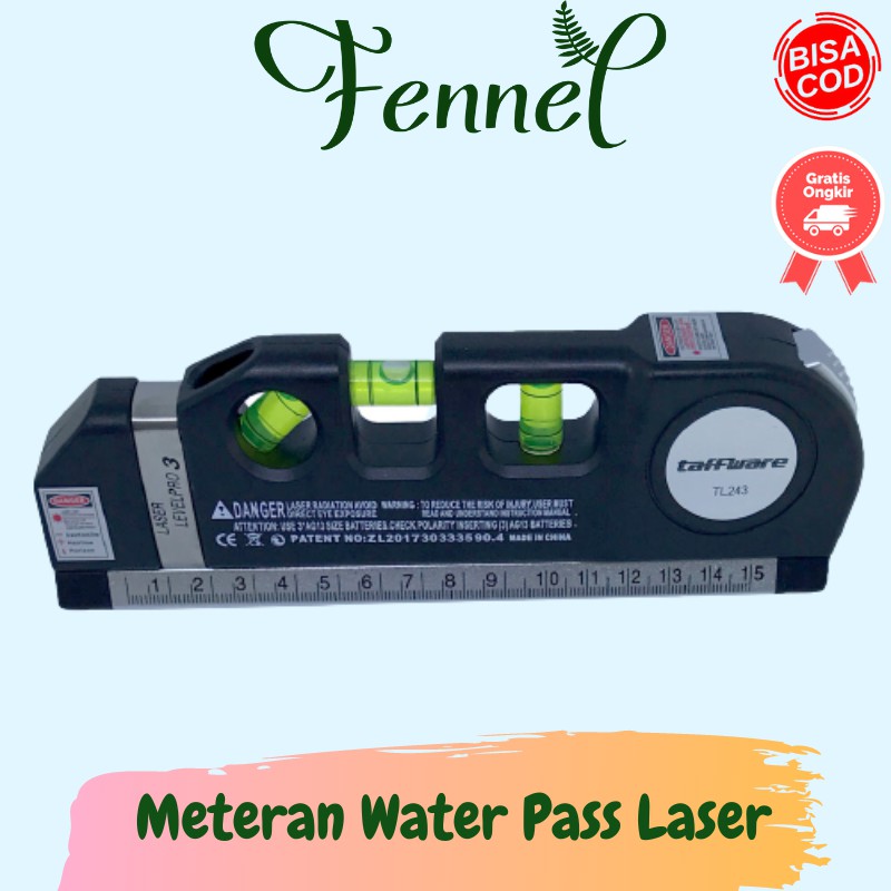 Penggaris Meteran Waterpass Laser Horizontal Vertical