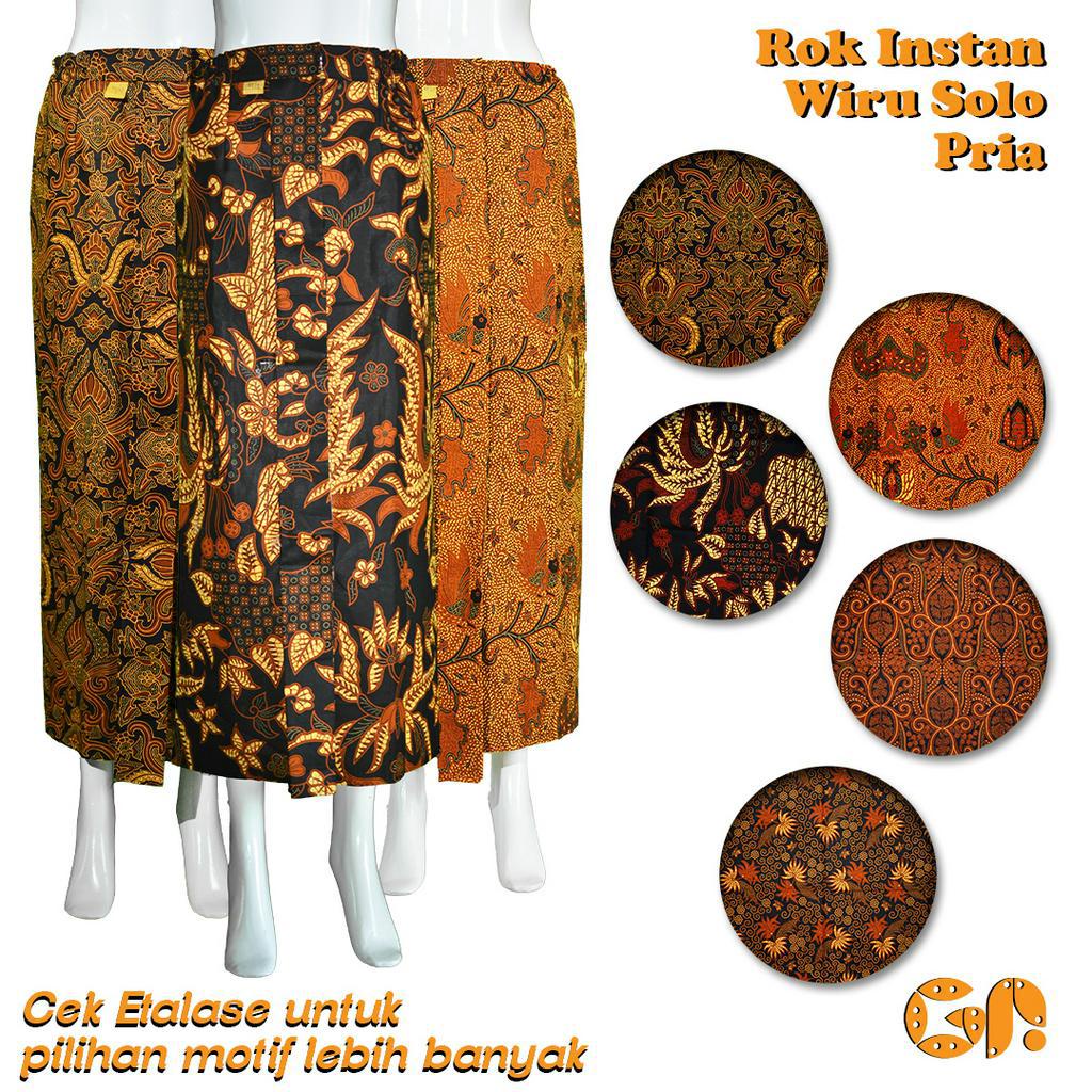 Rok Jarik Wiru Solo Pria Dewasa Rok Instan Pakaian Adat Jawa Batik Motif Kembang